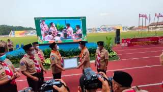 1000 PRAMUKA GARUDA DAN 41 ANGGOTA JAMBORE DUNIA DELEGASI KWARCAB KOTA TANGERANG DIKUKUHKAN