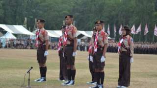 ANGGOTA PRAMUKA KOTA TANGERANG MENJADI PETUGAS UPACARA HARI PRAMUKA TINGKAT NASIONAL
